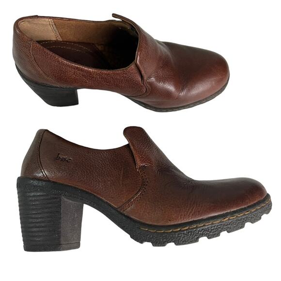 B.O.C. BORN CONCEPT Carla Slip-On Shoe Brown Leather Women's Size 7 - Picture 1 of 10